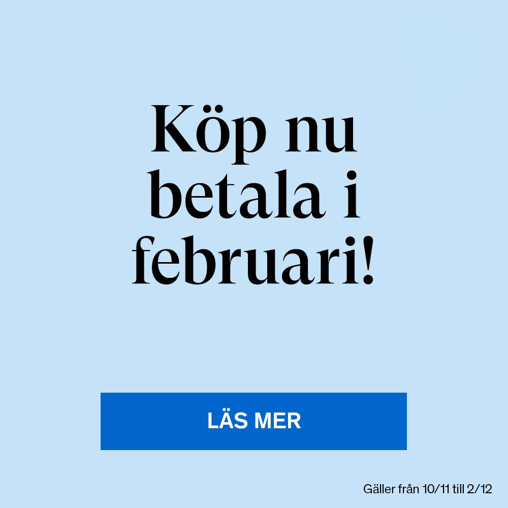 Köp nu betala i februari! Delbetala 36 månader